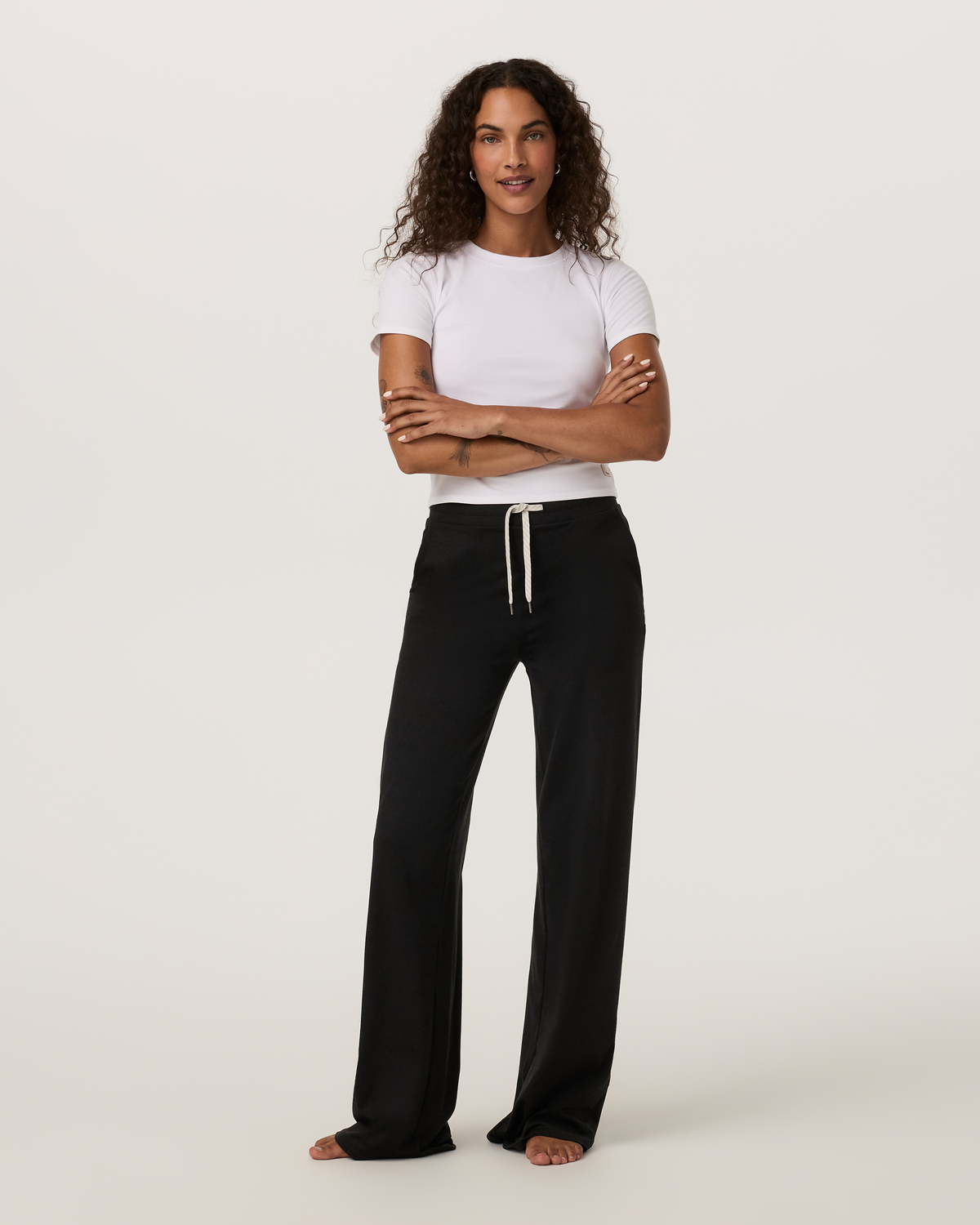 Halo Essential Wideleg Pant | Black Heather