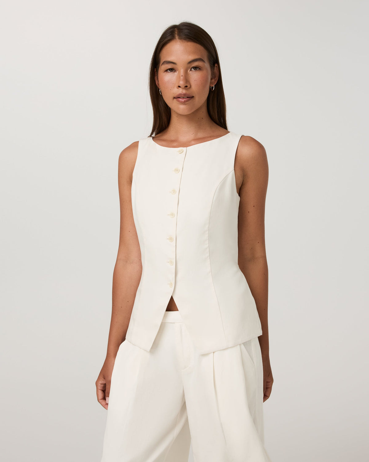 Trestles Twill Button Down Tank | Natural