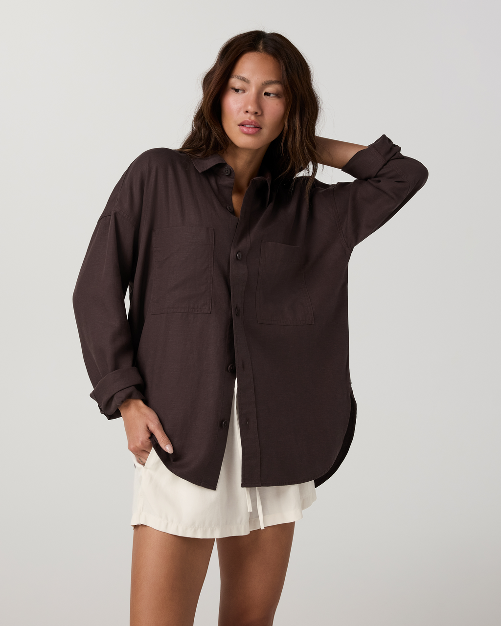 Trestles Twill Button Up | French Roast