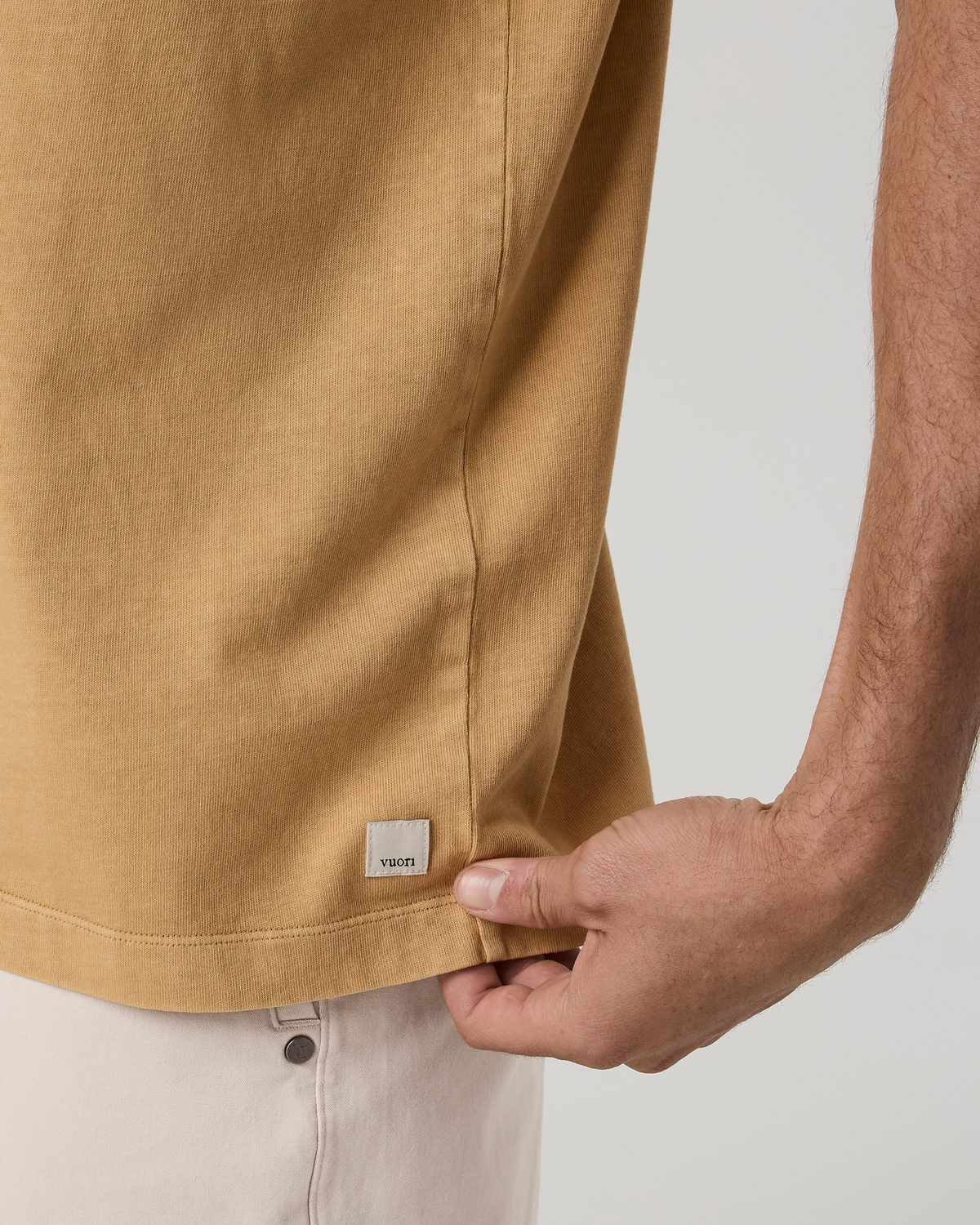 Short Sleeve Vuori Heavyweight Cotton Tee - Relaxed Fit | Golden Brown Garment Dye