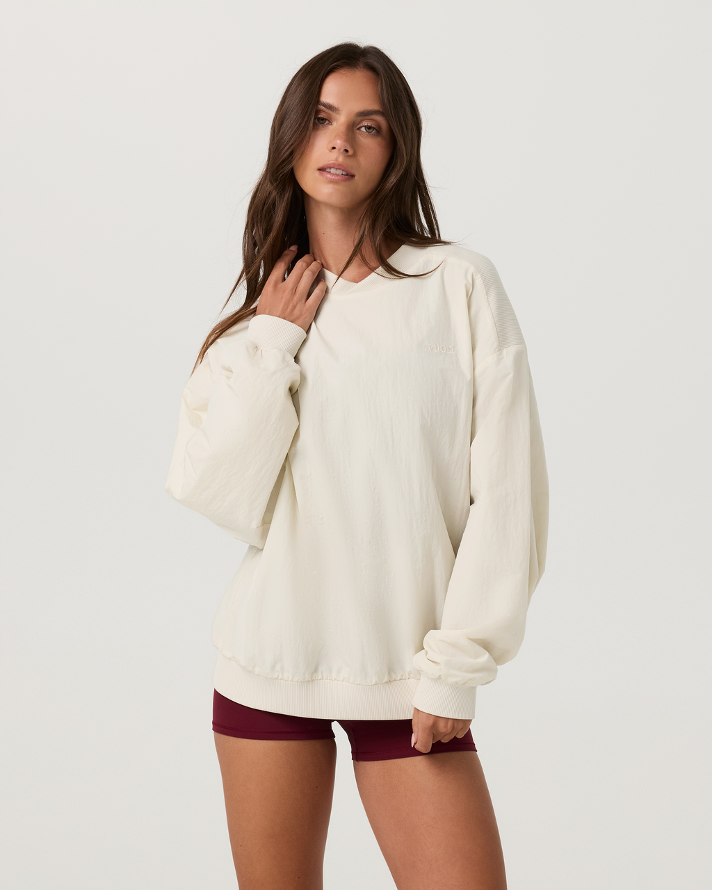 Retrograde Woven Crewneck | Bone