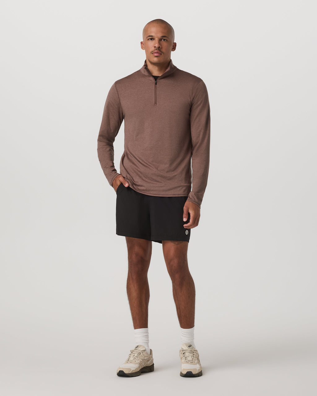 Ponto Half Zip Mock Neck | Sable Heather