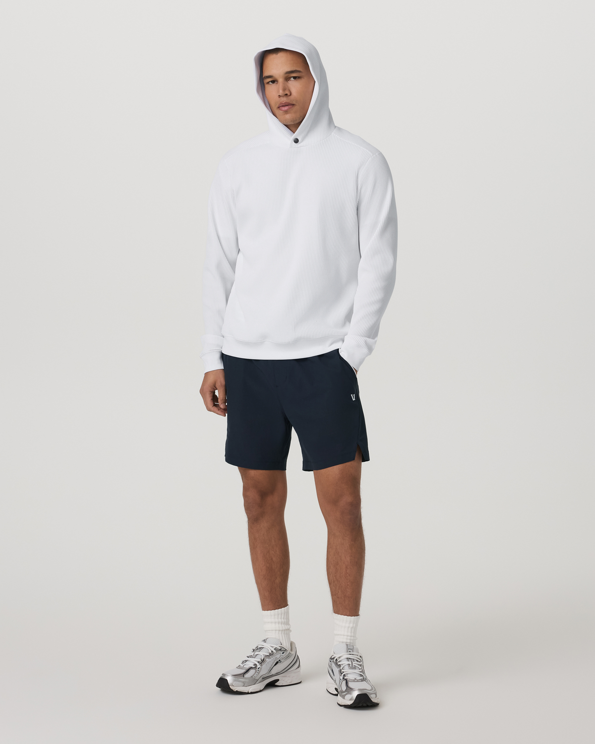 Tech Waffle Pullover Hoodie | White