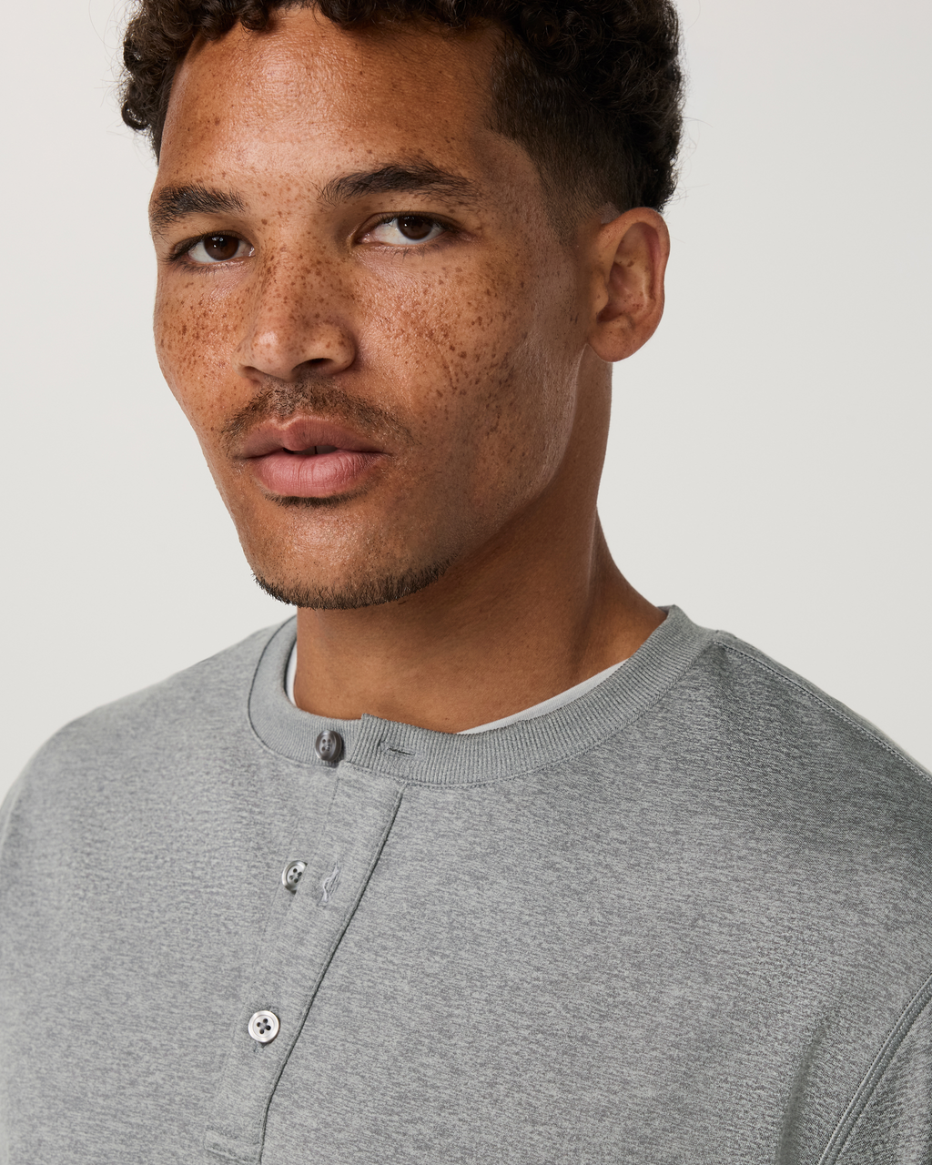 Long Sleeve Coronado Henley - Relaxed Fit | Grey Heather