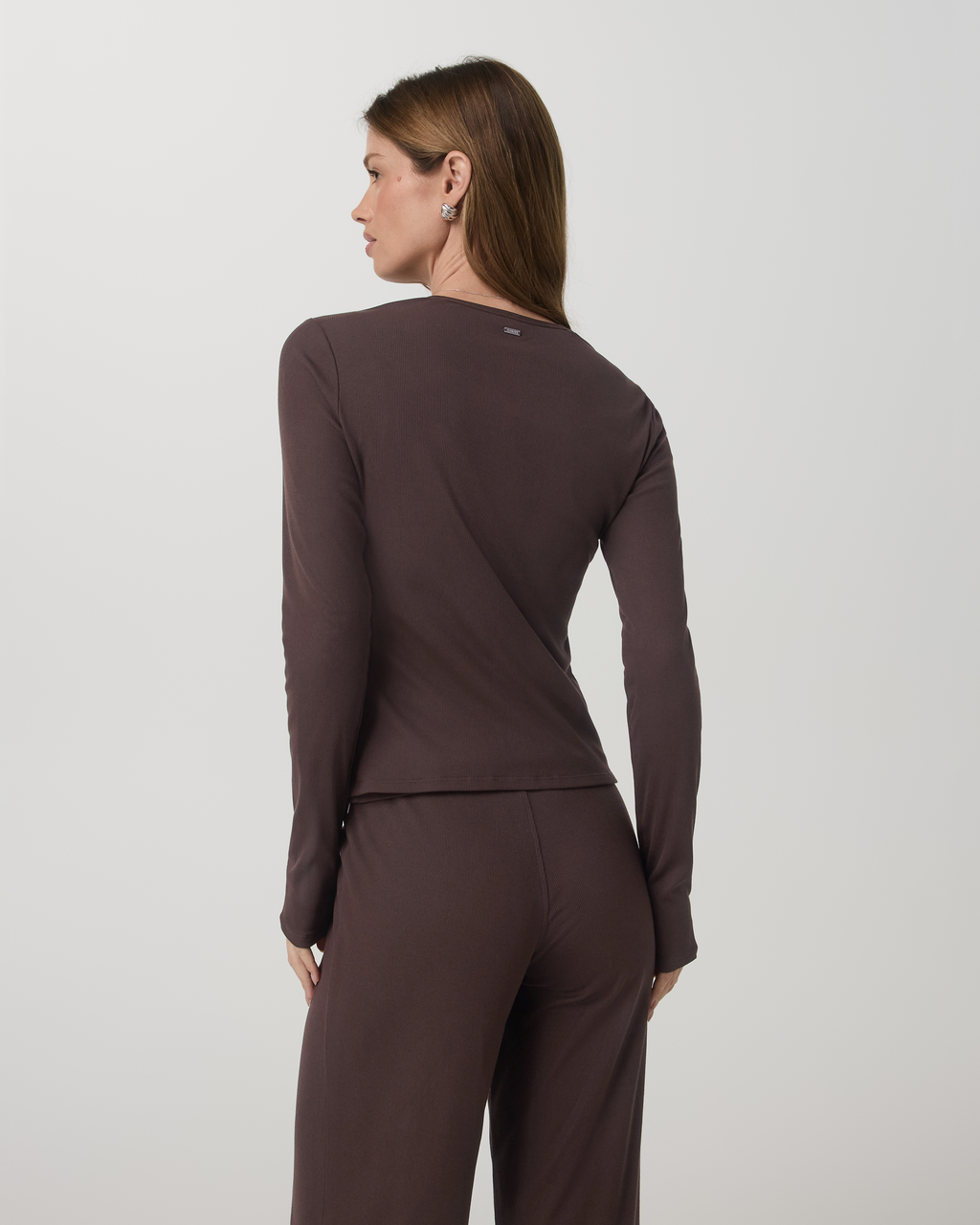 Long Sleeve Pose Twin Cardigan | French Roast