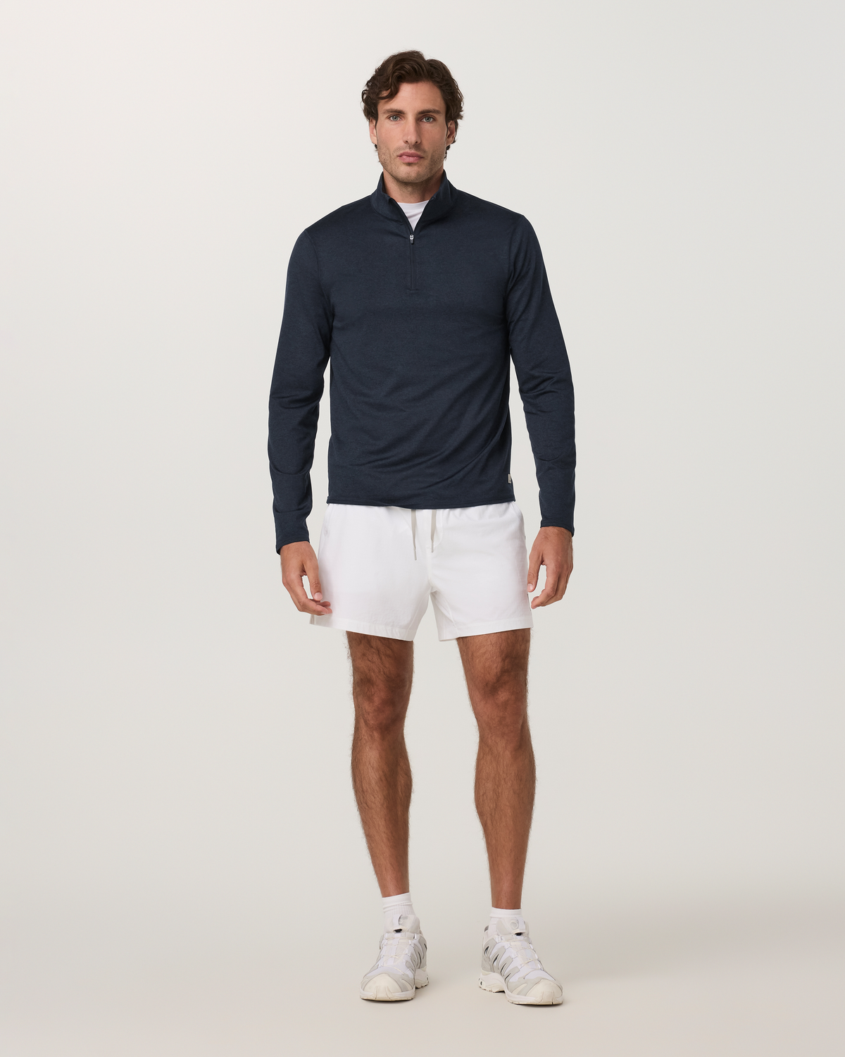 Ponto Half Zip Mock Neck | Ink Heather