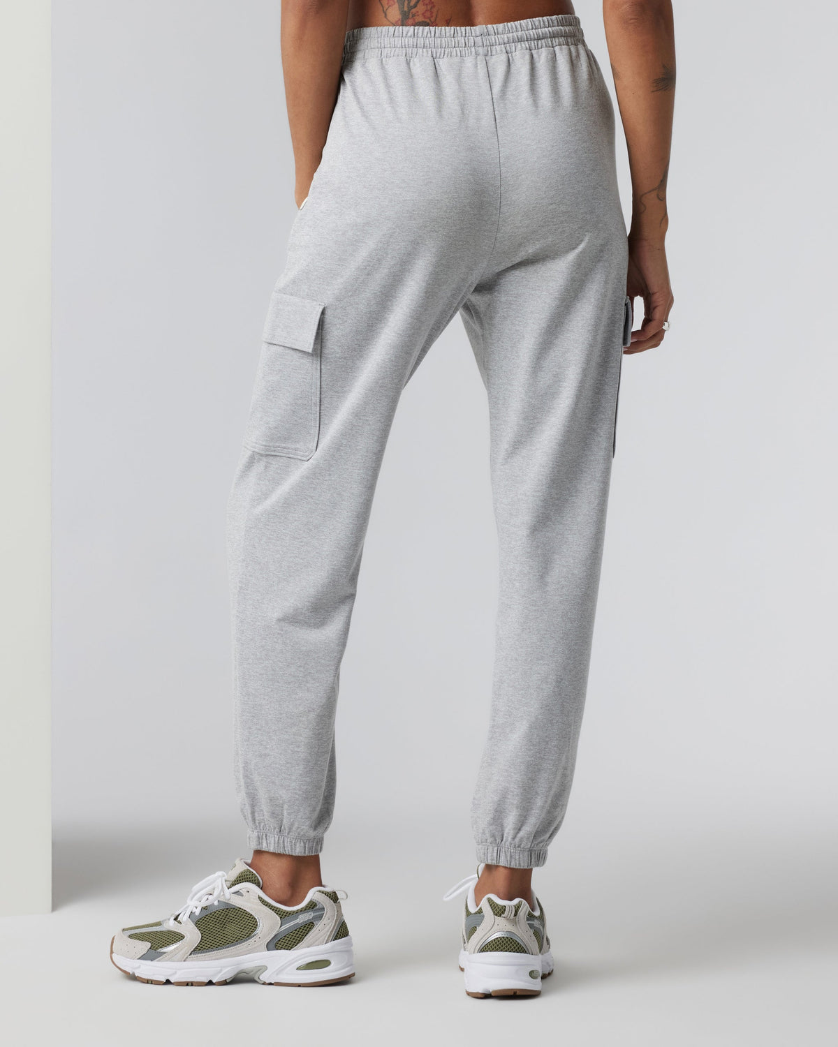 Boyfriend Cargo Sweatpant | Pale Grey Heather
