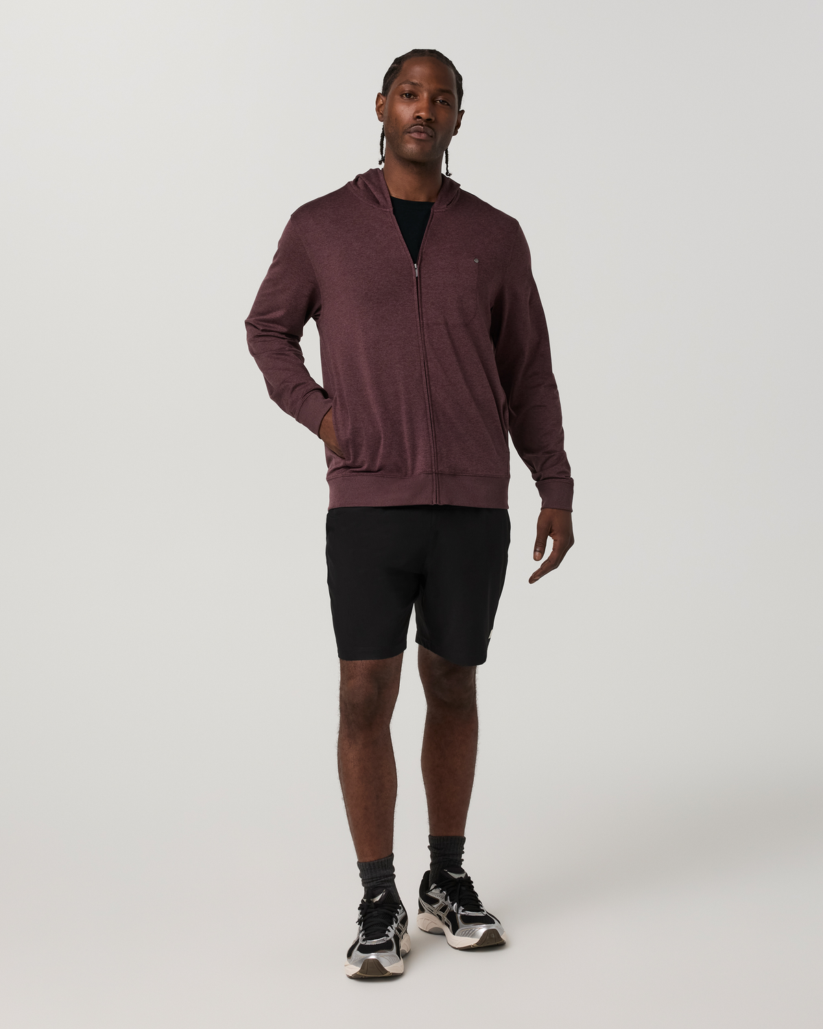 Ponto Full Zip Hoodie | Boysenberry Heather