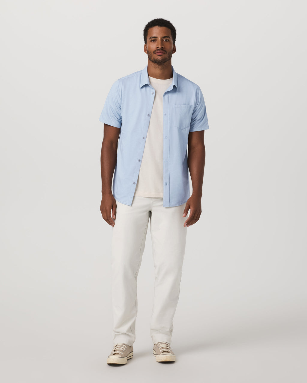 Short Sleeve Knit Oxford Button Down - Classic Fit | Blue Dusk