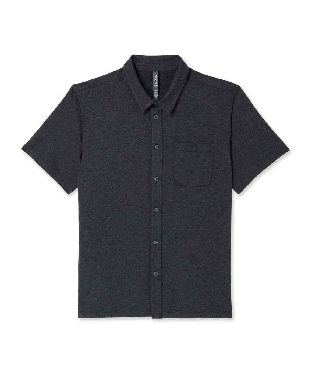 Short Sleeve Ponto Button Down Shirt | Charcoal Heather