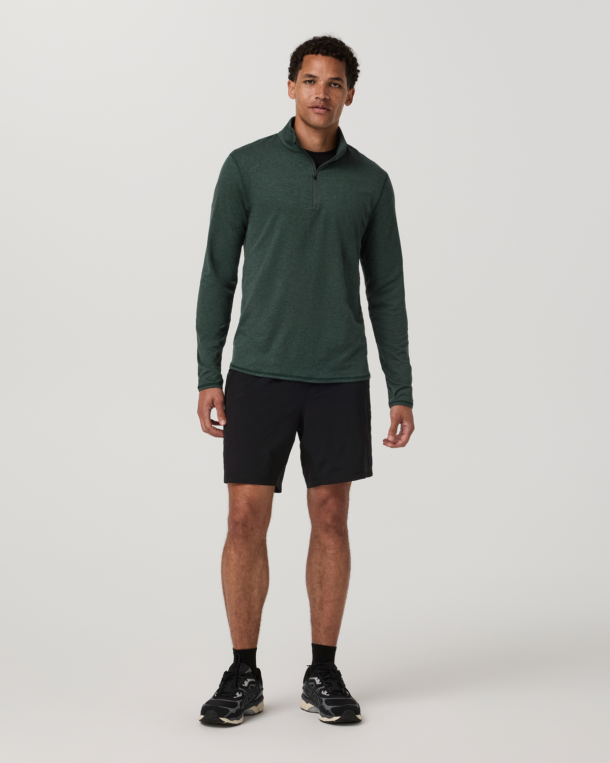 Ponto Half Zip Mock Neck | Hemlock Heather