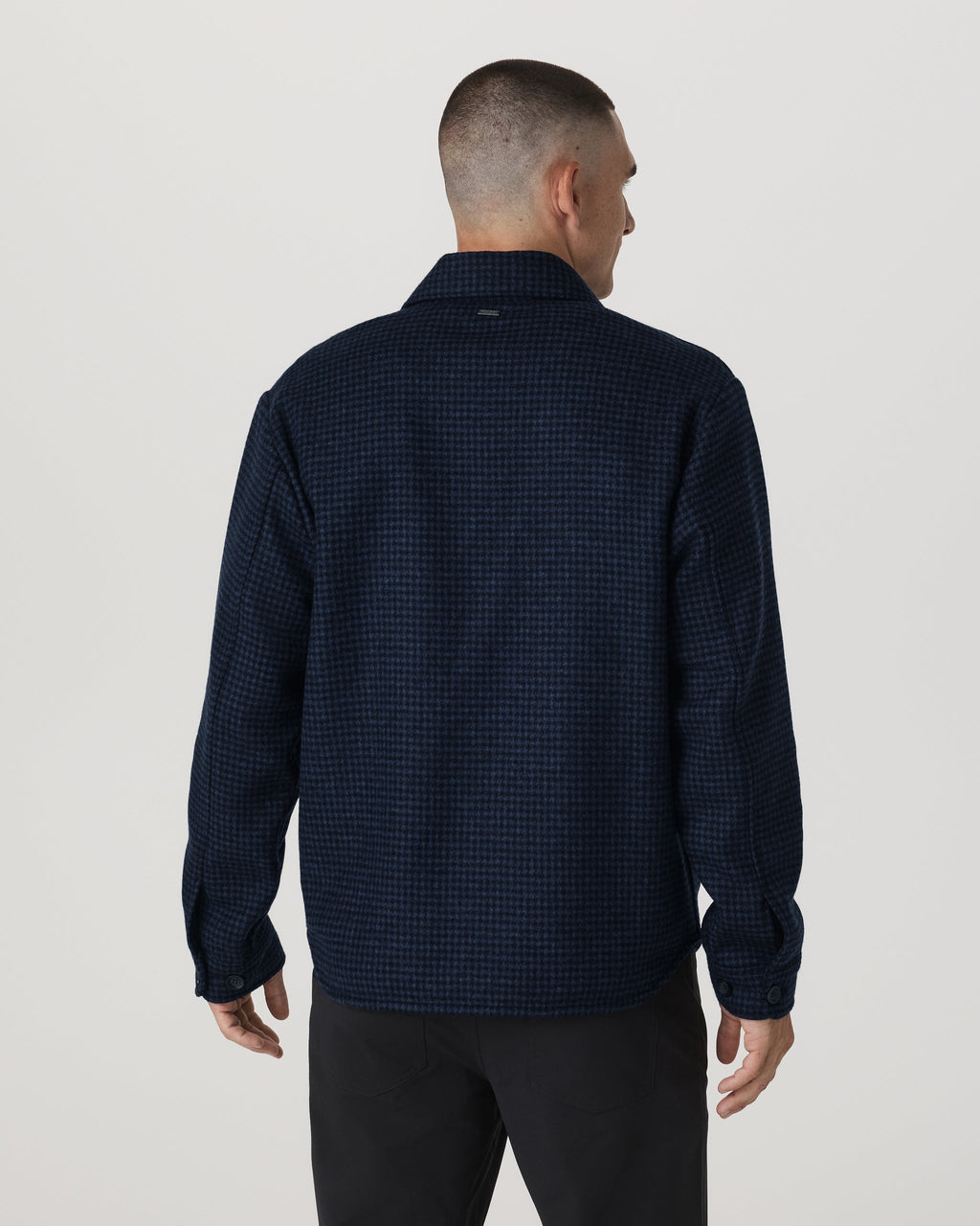 Ridge Natural Shirt Jacket | Navy Houndstooth