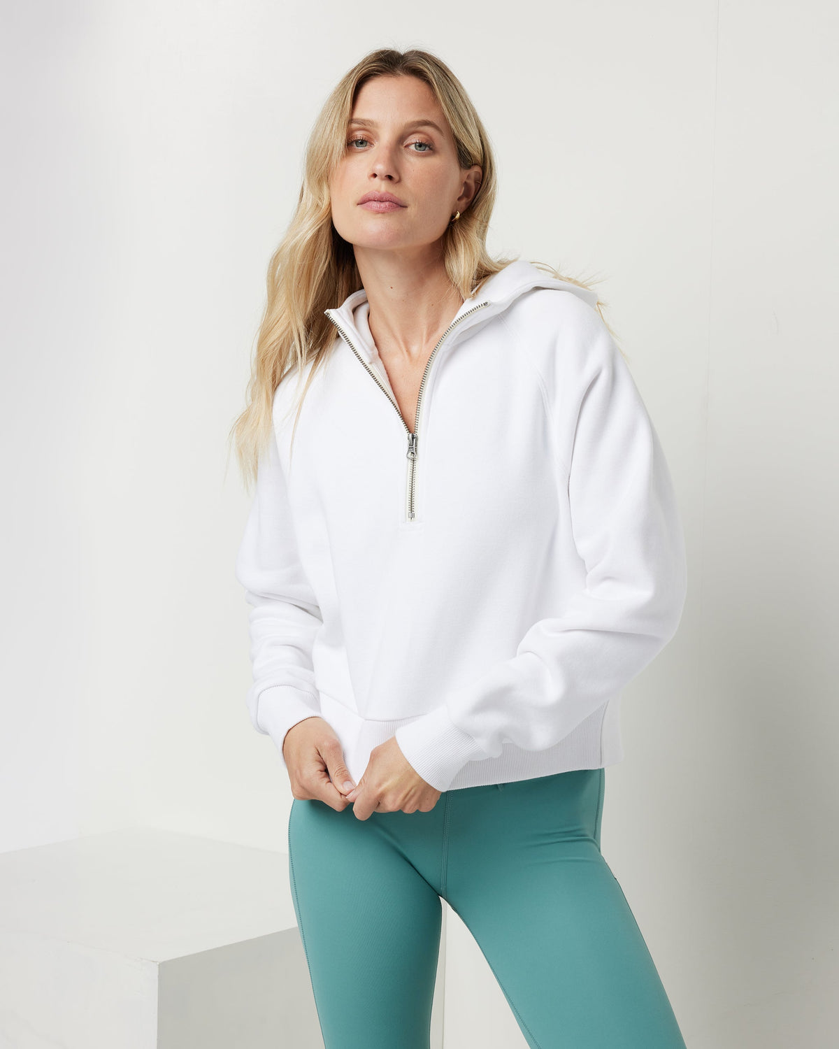 Restore Half Zip Hoodie | White