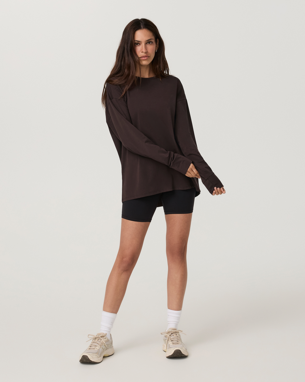 Long Sleeve Feather Tee | French Roast