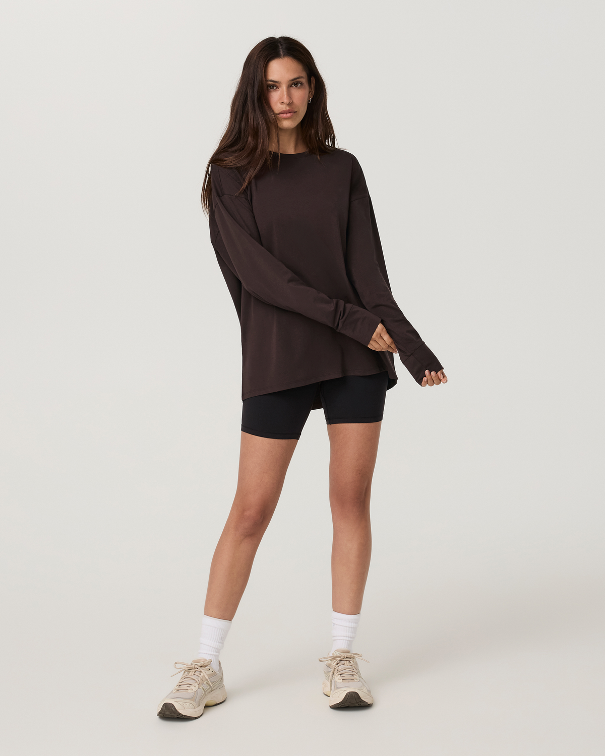 Long Sleeve Feather Tee | French Roast