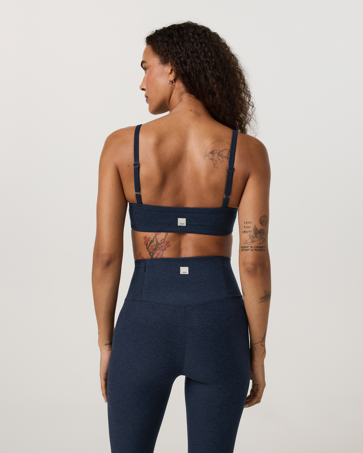 Elevation Square Neck Bra | Midnight Heather