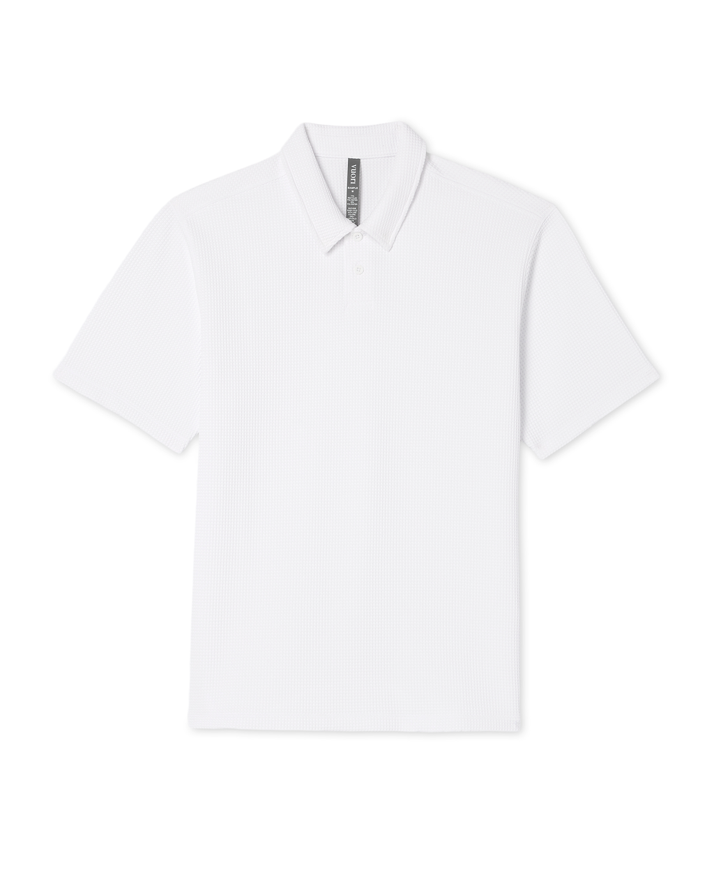 Short Sleeve Lightweight Tech Waffle Polo - Relaxed Fit | White