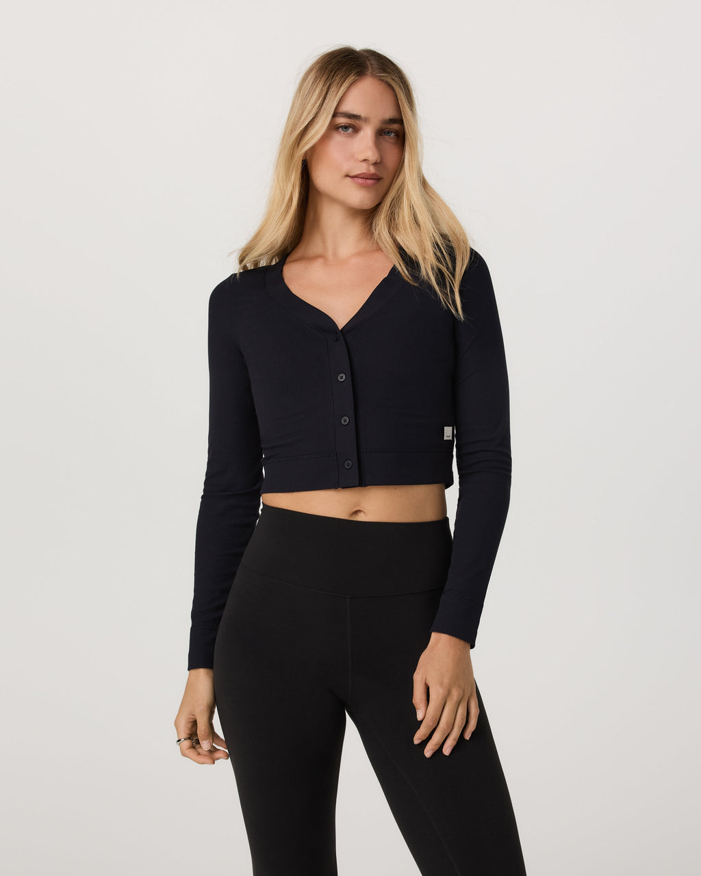 Long Sleeve Pose Mini Cardigan | Black