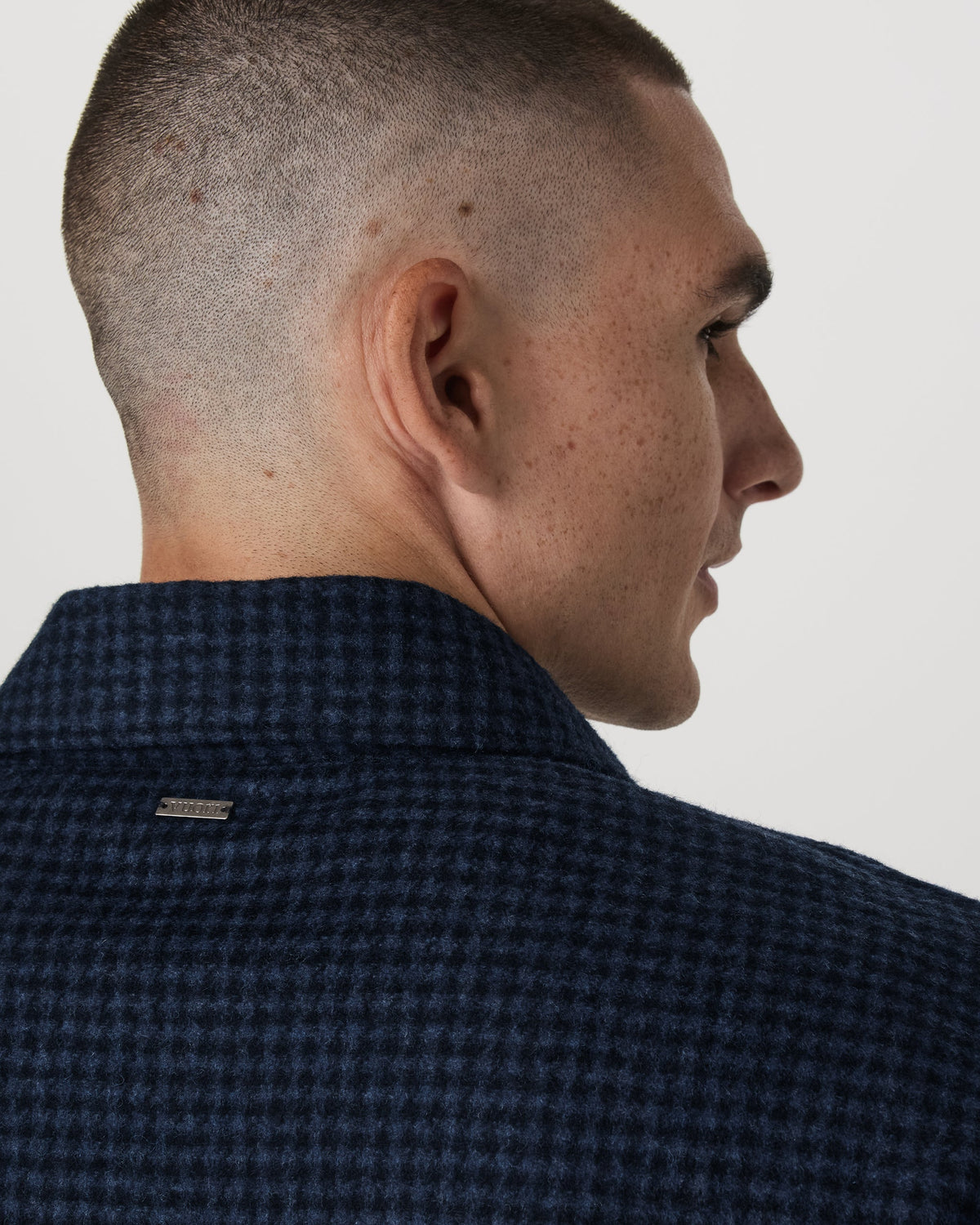 Ridge Natural Shirt Jacket | Navy Houndstooth