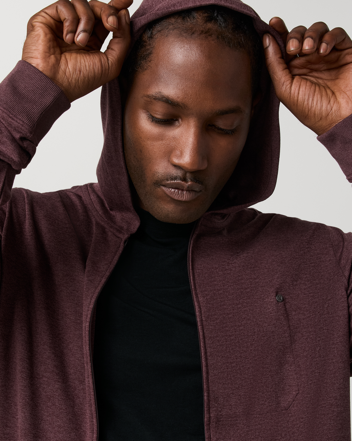Ponto Full Zip Hoodie | Boysenberry Heather
