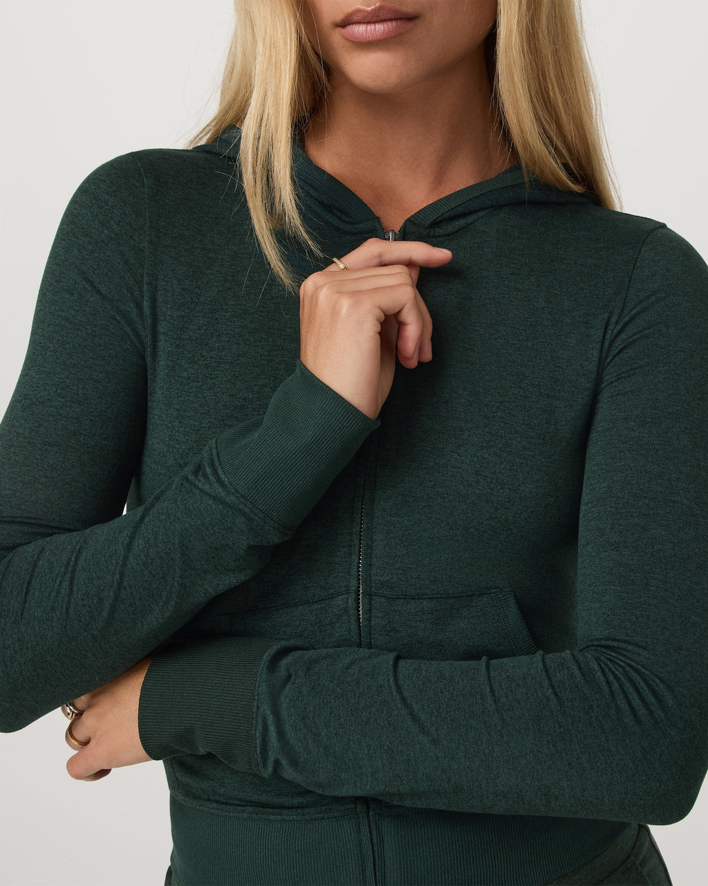 Halo Mini Full Zip Hoodie | Evergreen Heather