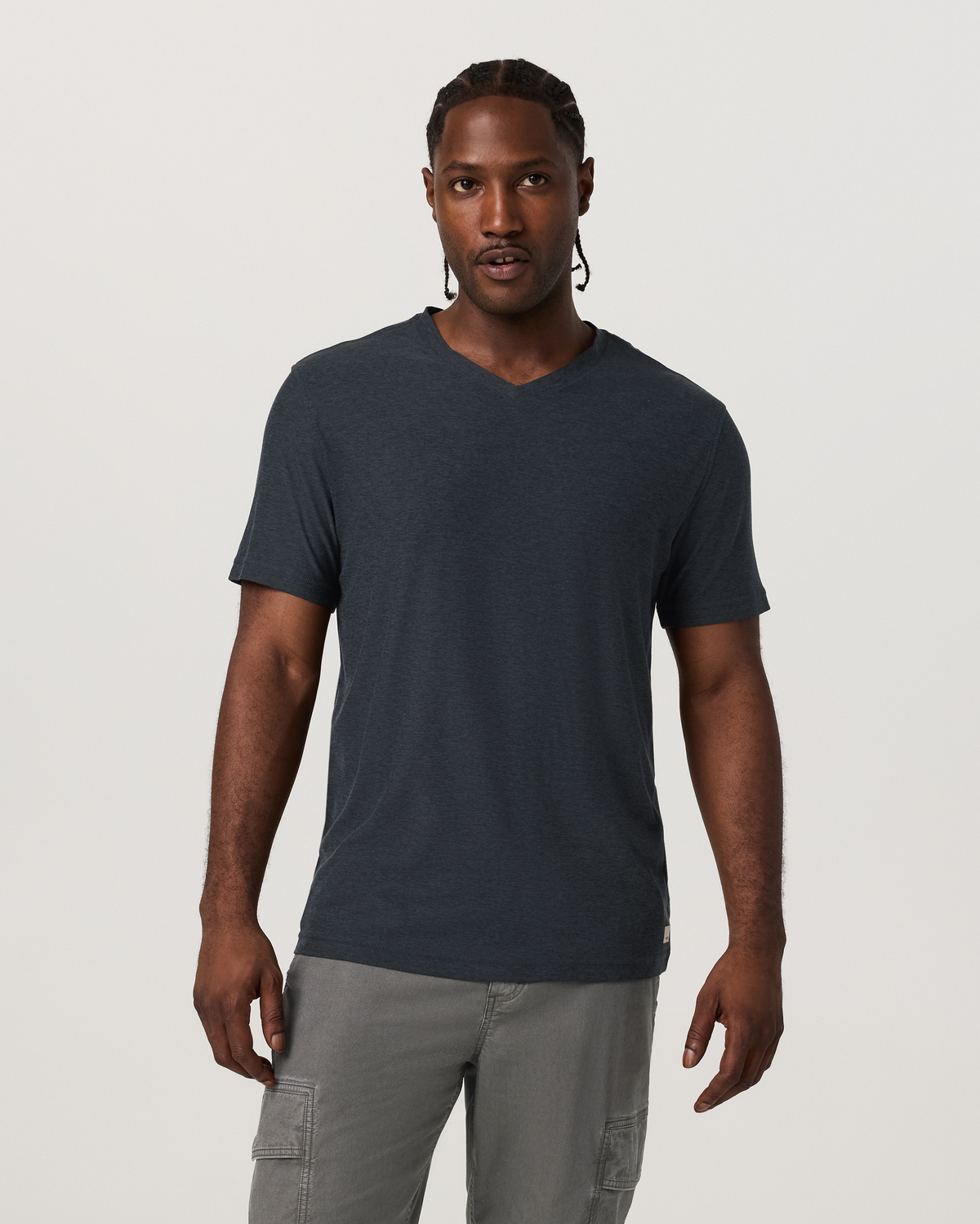 Strato Tech V-Neck Tee | Charcoal Heather