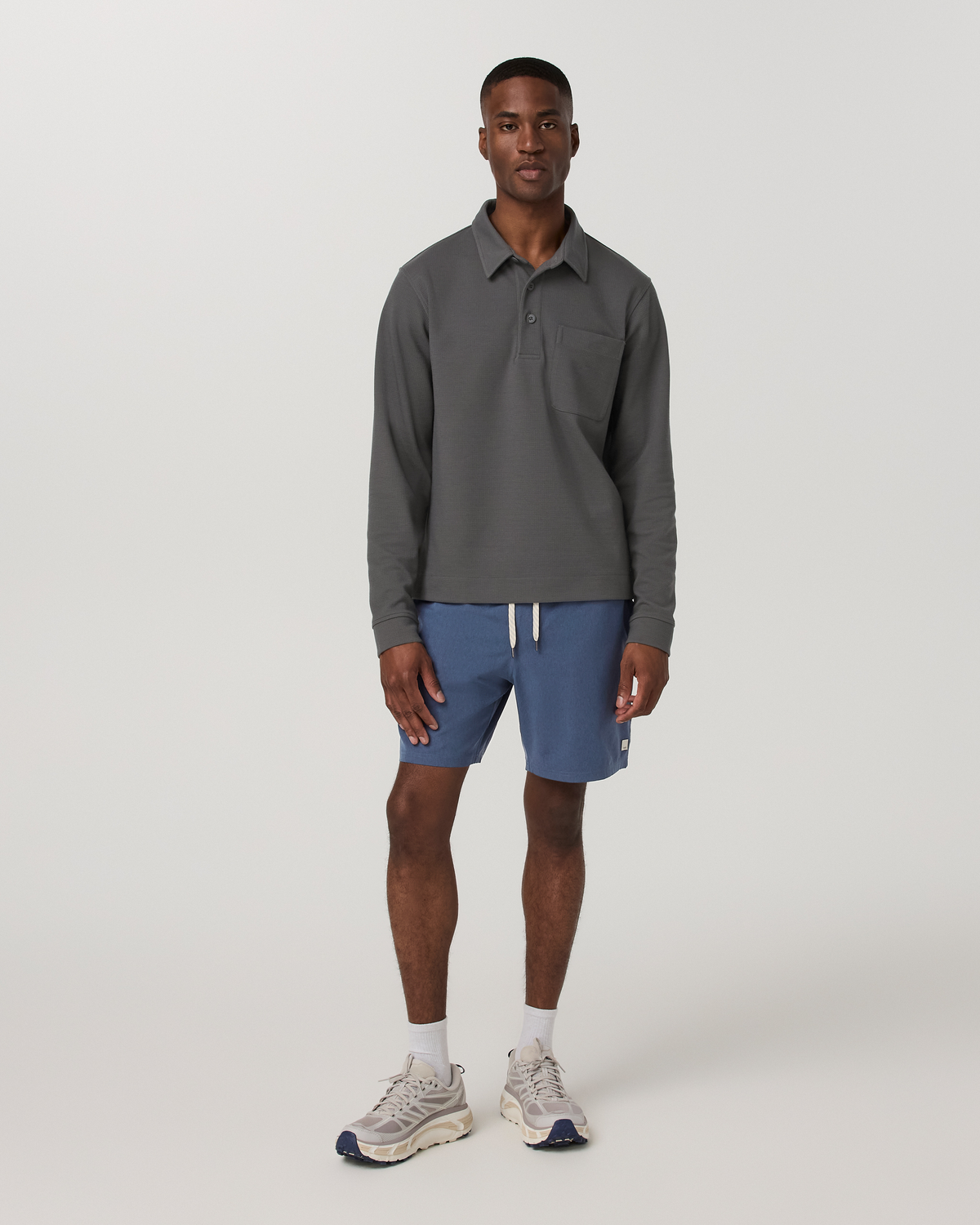 Banks Session Short Unlined 7" | Azure Linen Texture