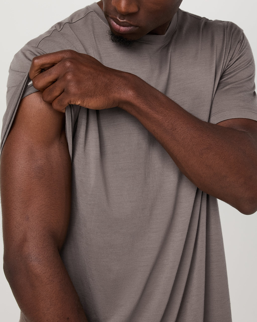 Short Sleeve Merino Wool Tee | Smokey Taupe