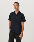 Short Sleeve Manhattan Button Down | Black