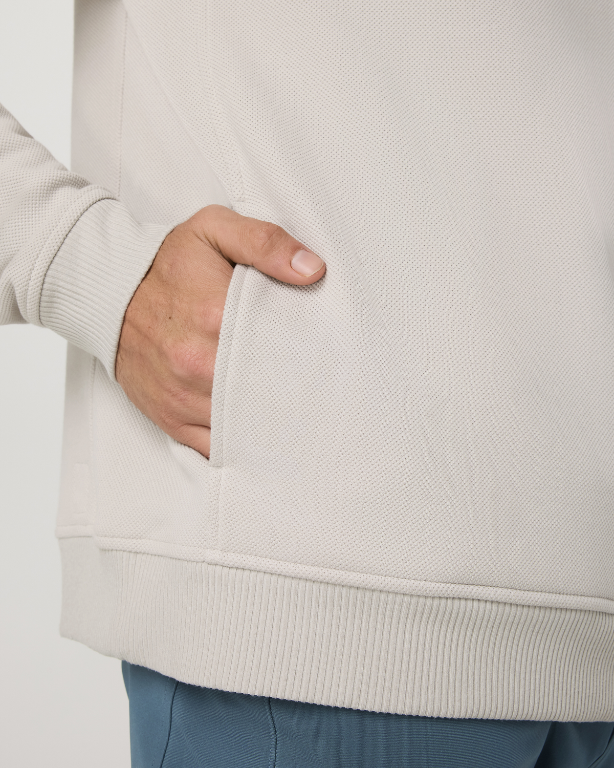Pique Fleece Crew | Grey Mist