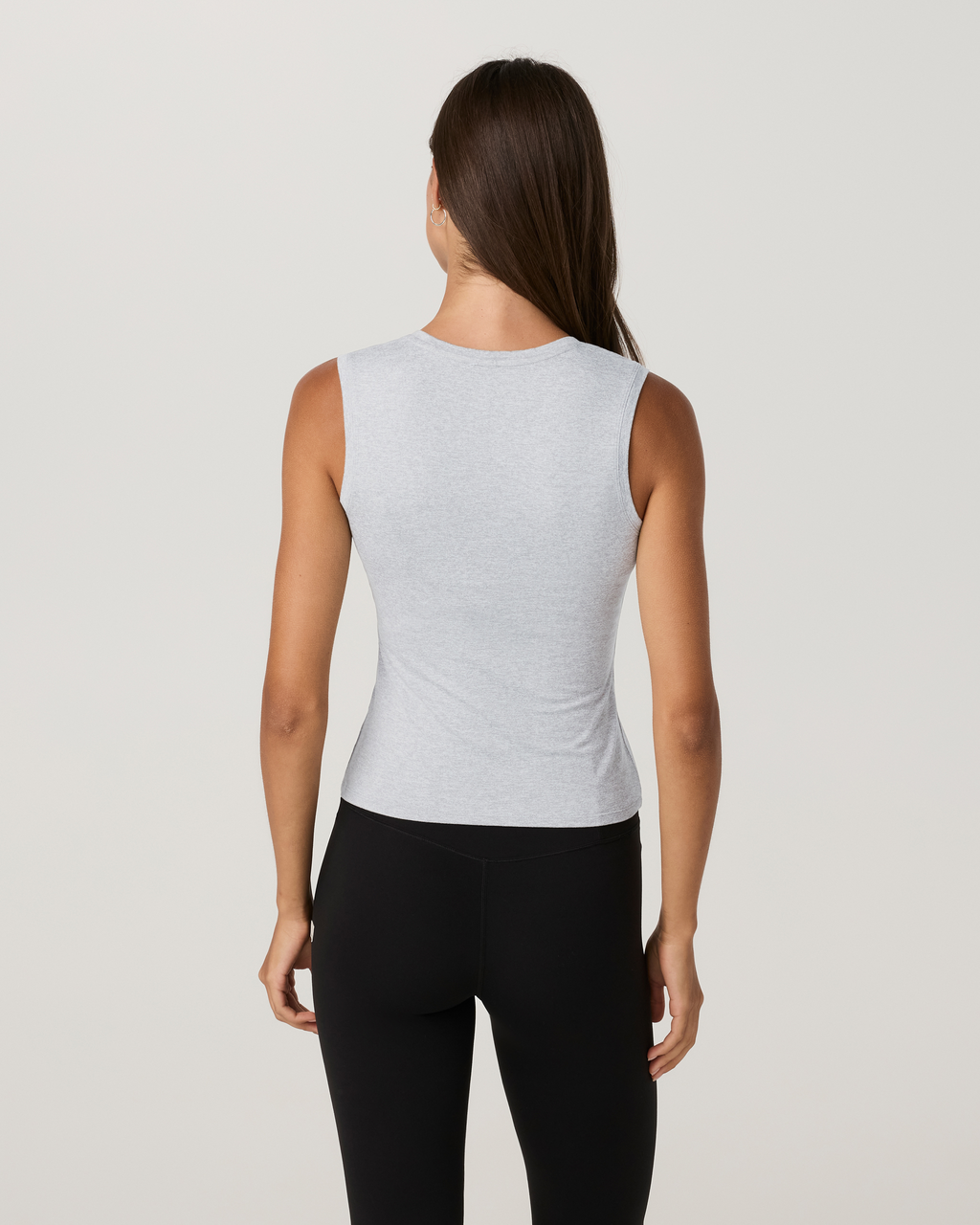 Halo Essential Scoop Tank Long | Pale Grey Heather