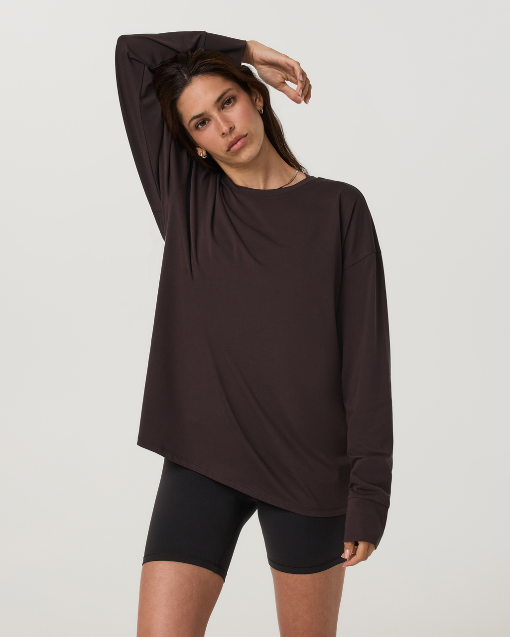 Long Sleeve Feather Tee | French Roast