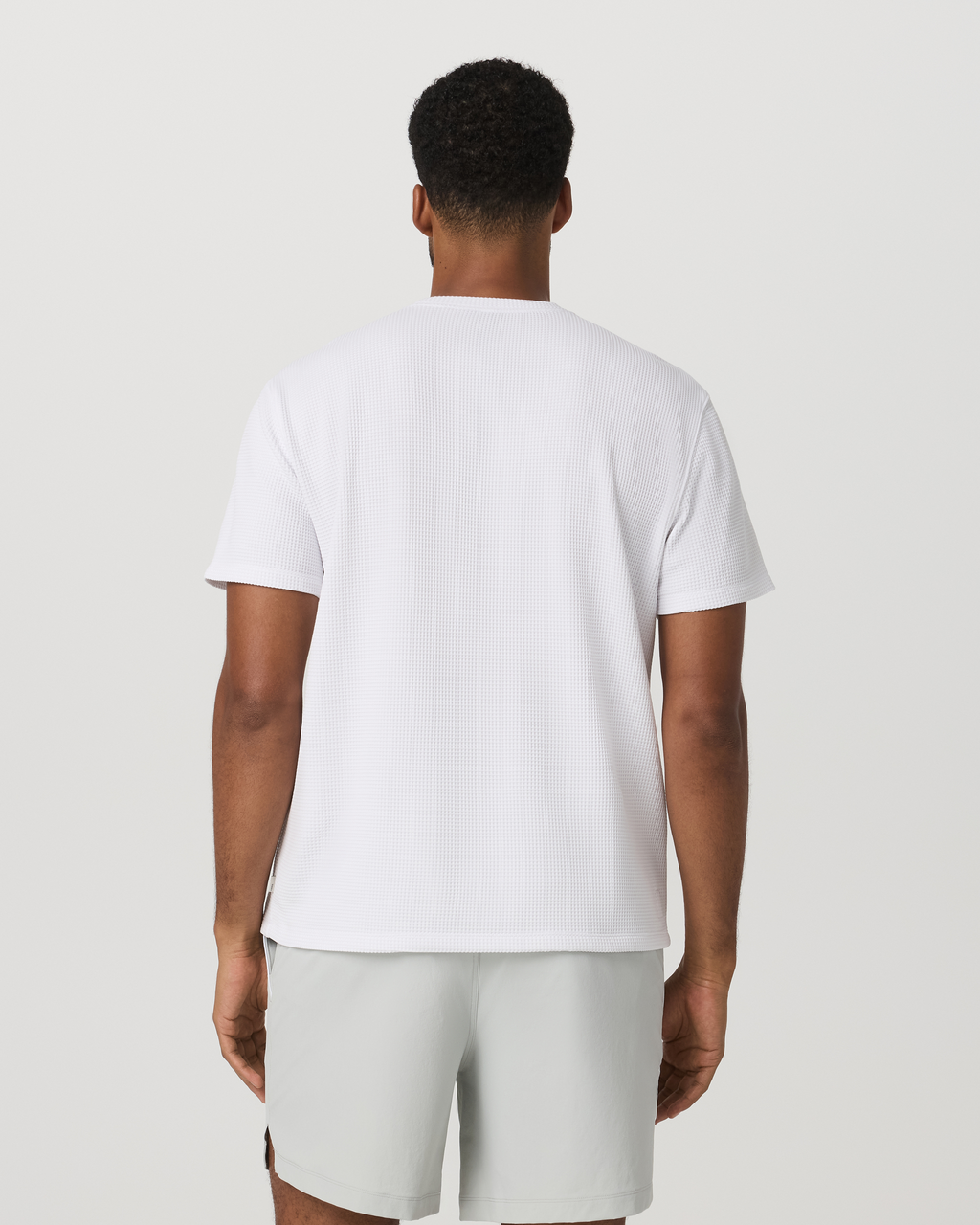 Short Sleeve Lightweight Tech Waffle Tee - Relaxed Fit | White