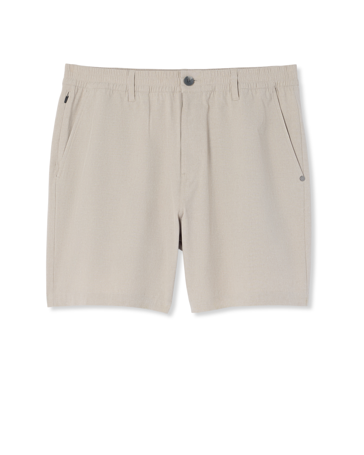 Aim Elastic Waist Short 7" | Khaki Linen Texture