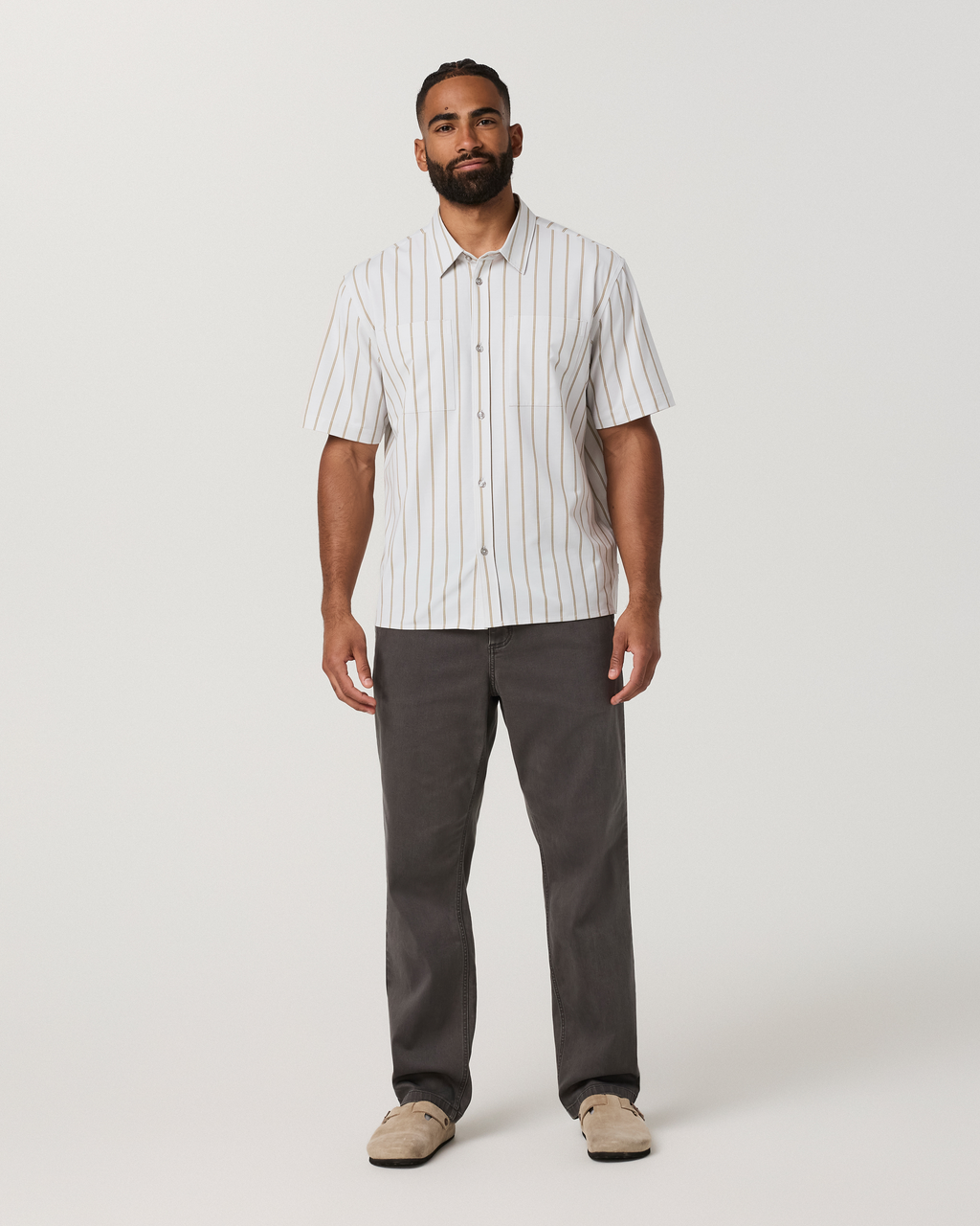 Short Sleeve Bridge Button Down - Relaxed Fit | Salt Marina Stripe