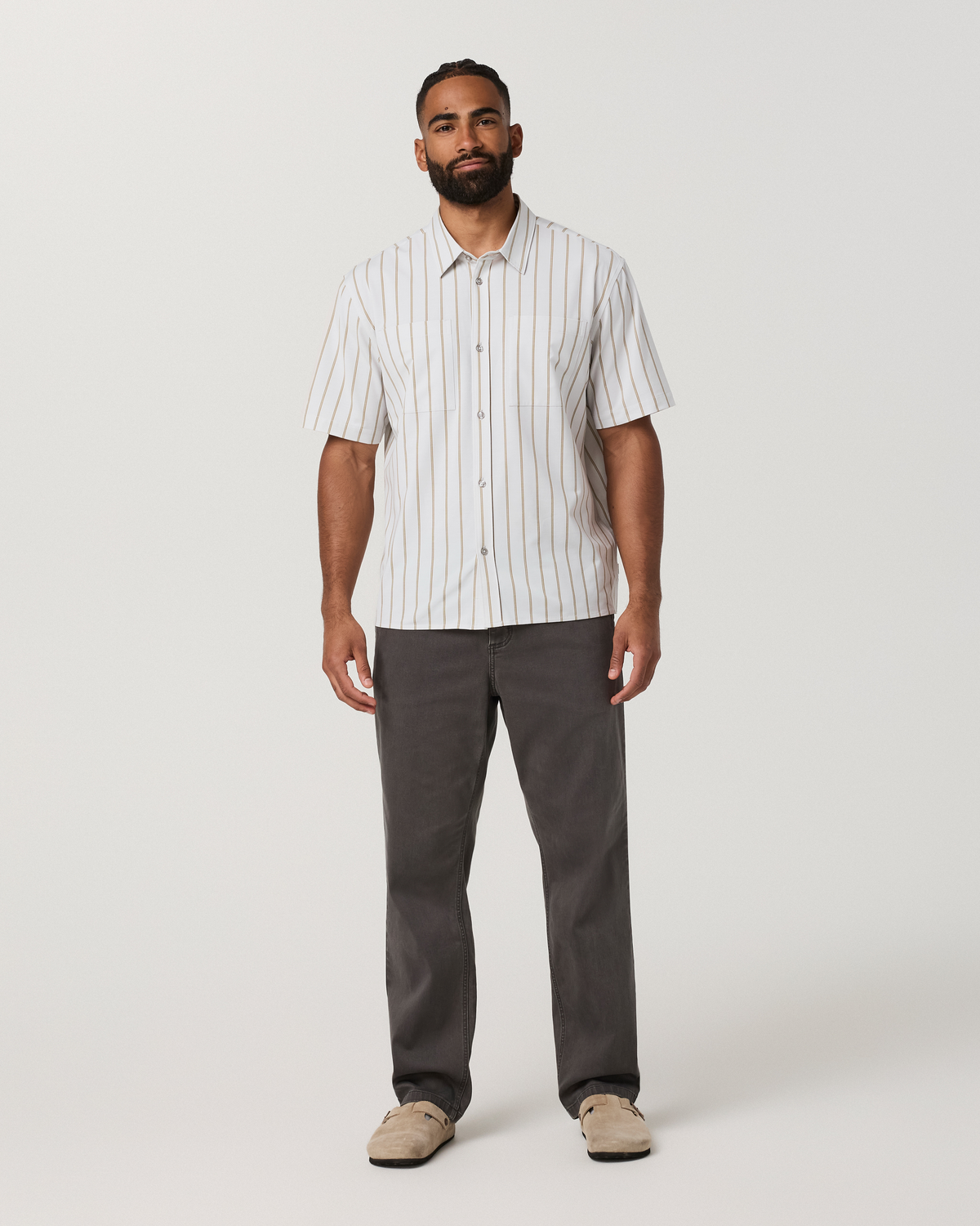 Short Sleeve Bridge Button Down - Relaxed Fit | Salt Marina Stripe