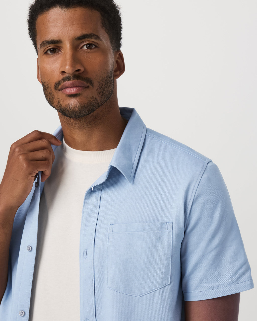 Short Sleeve Knit Oxford Button Down - Classic Fit | Blue Dusk
