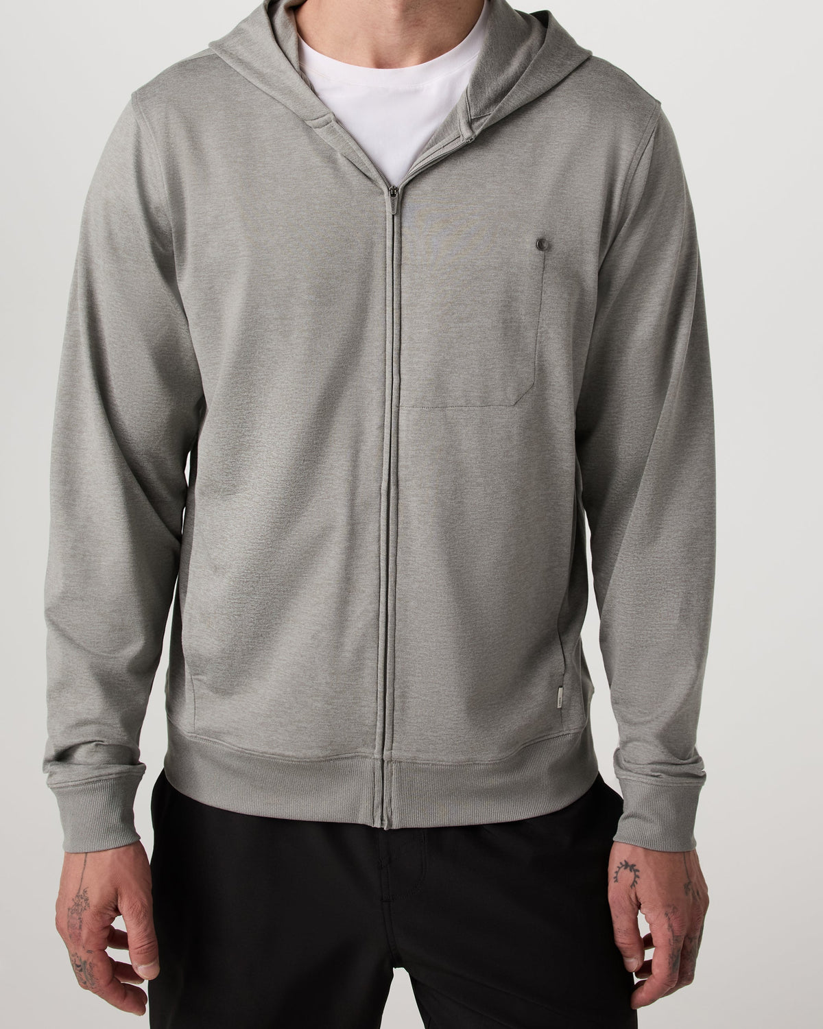 Ponto Full Zip Hoodie | Driftwood Heather