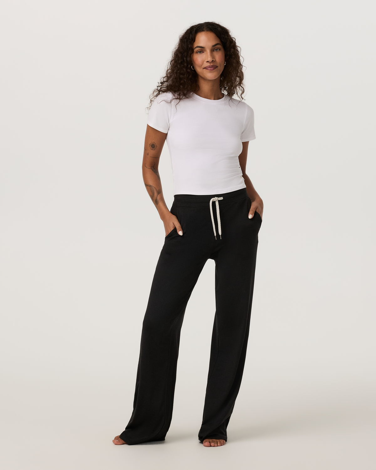 Halo Essential Wideleg Pant | Black Heather