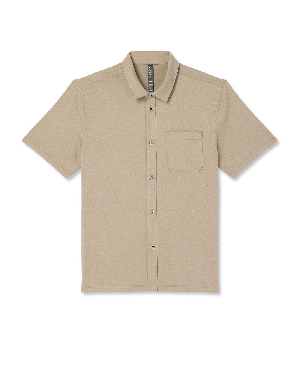 Short Sleeve Ponto Button Down Shirt | Truffle Heather