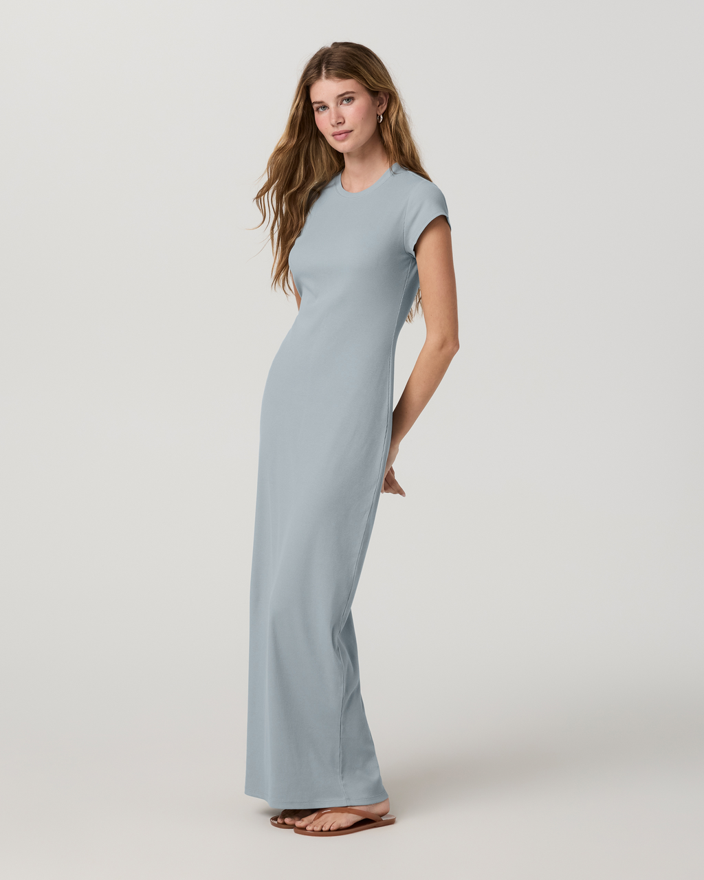 Rib Tee Dress | Raindrop