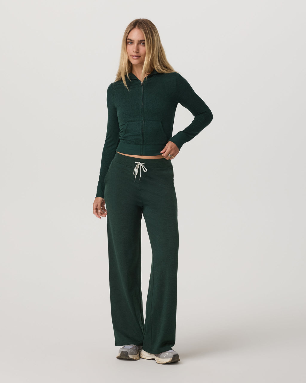 Halo Mini Full Zip Hoodie | Evergreen Heather