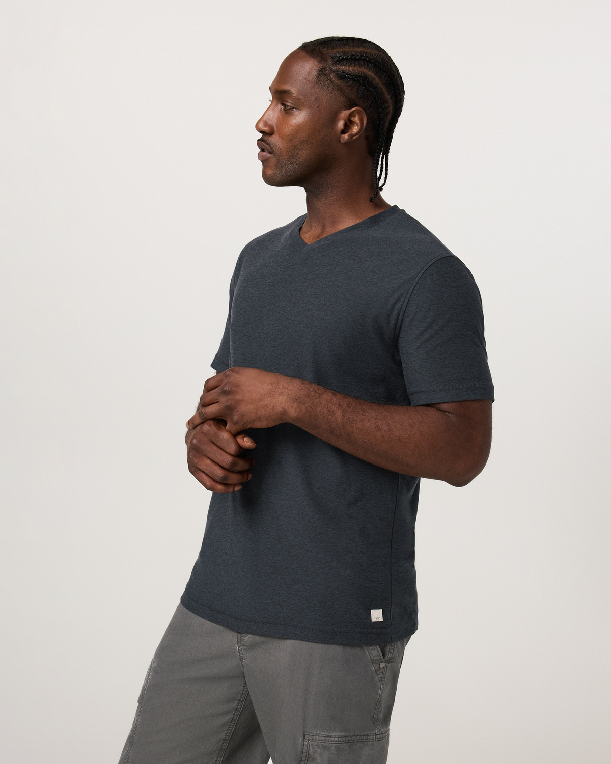 Strato Tech V-Neck Tee | Charcoal Heather