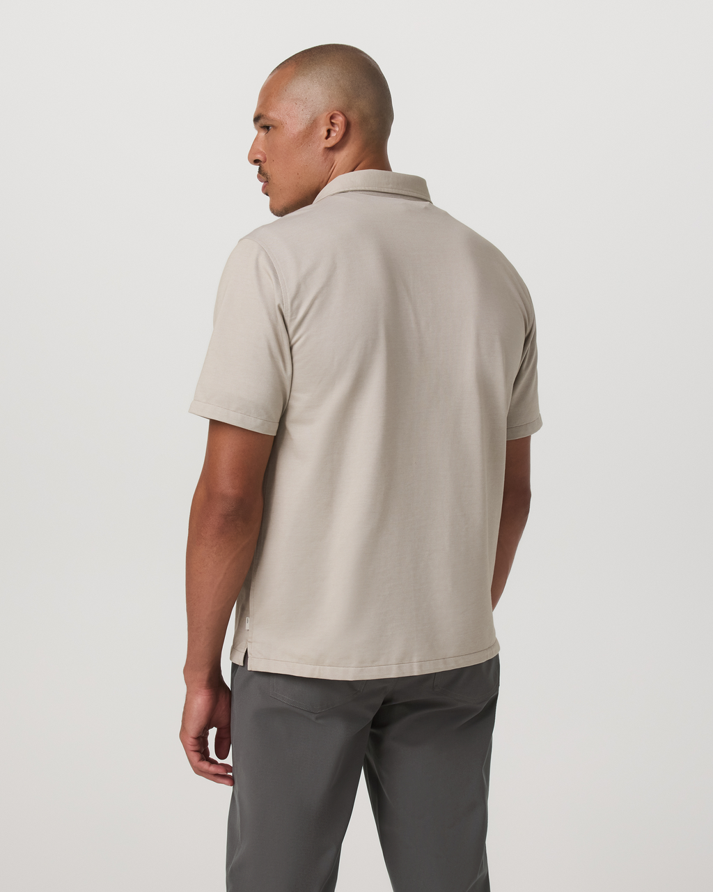 Short Sleeve Knit Oxford Camp Collar Button Down | Truffle