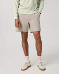 Aim Elastic Waist Short 7" | Khaki Linen Texture