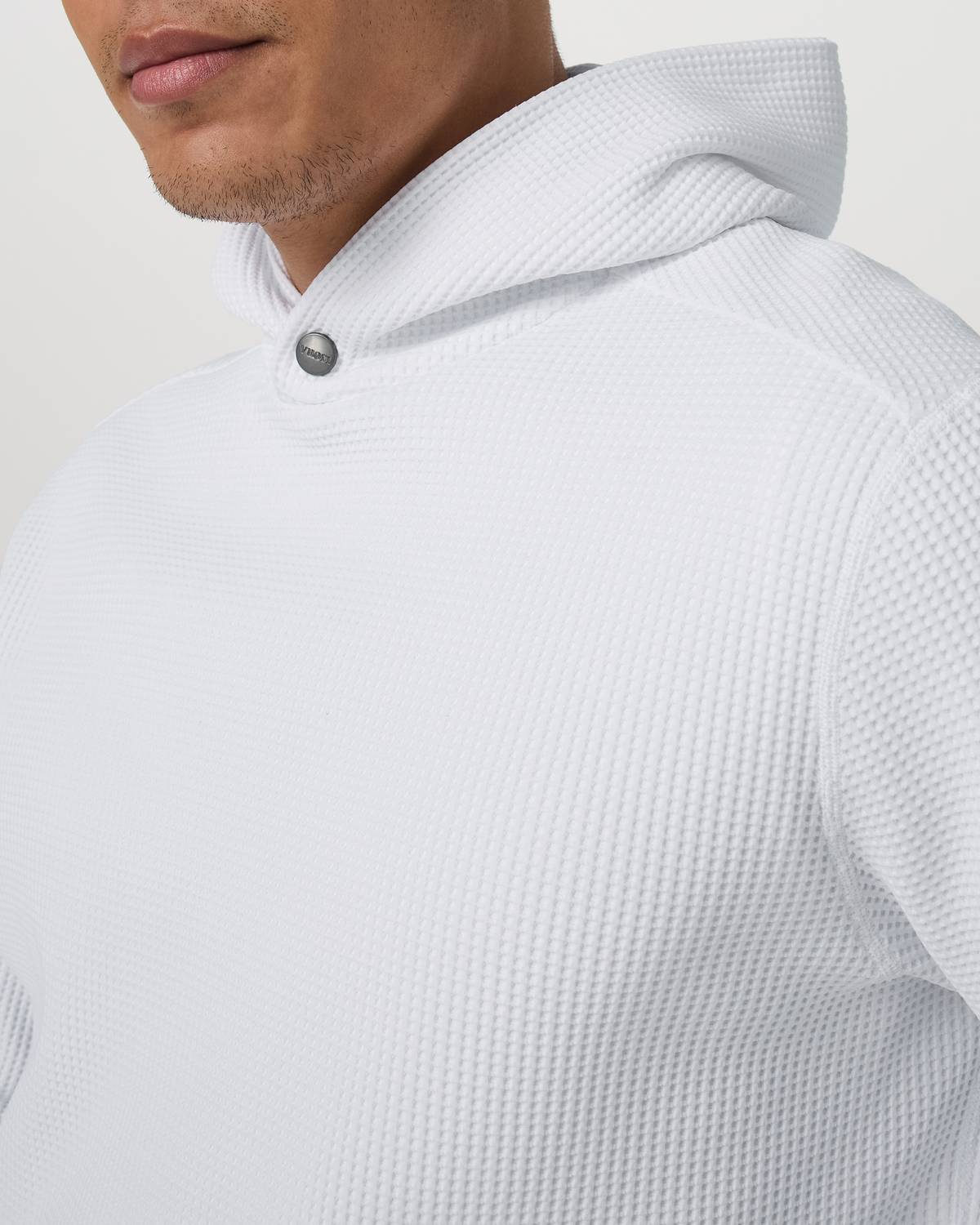 Tech Waffle Pullover Hoodie | White
