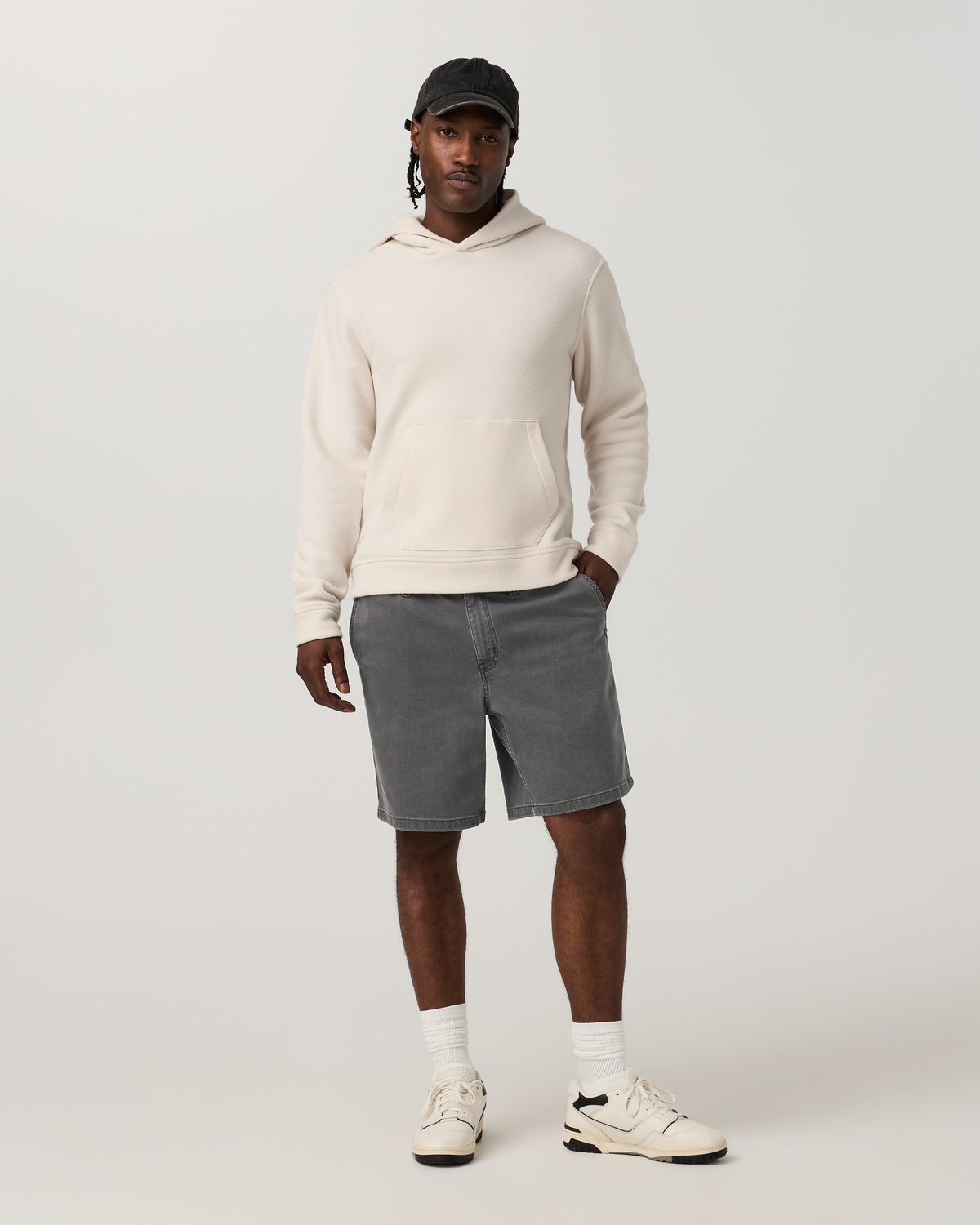 Benton Twill Elastic Waist Short 8" | Dark Pewter