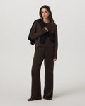 Nova Satin Wideleg Pant | Dark Java