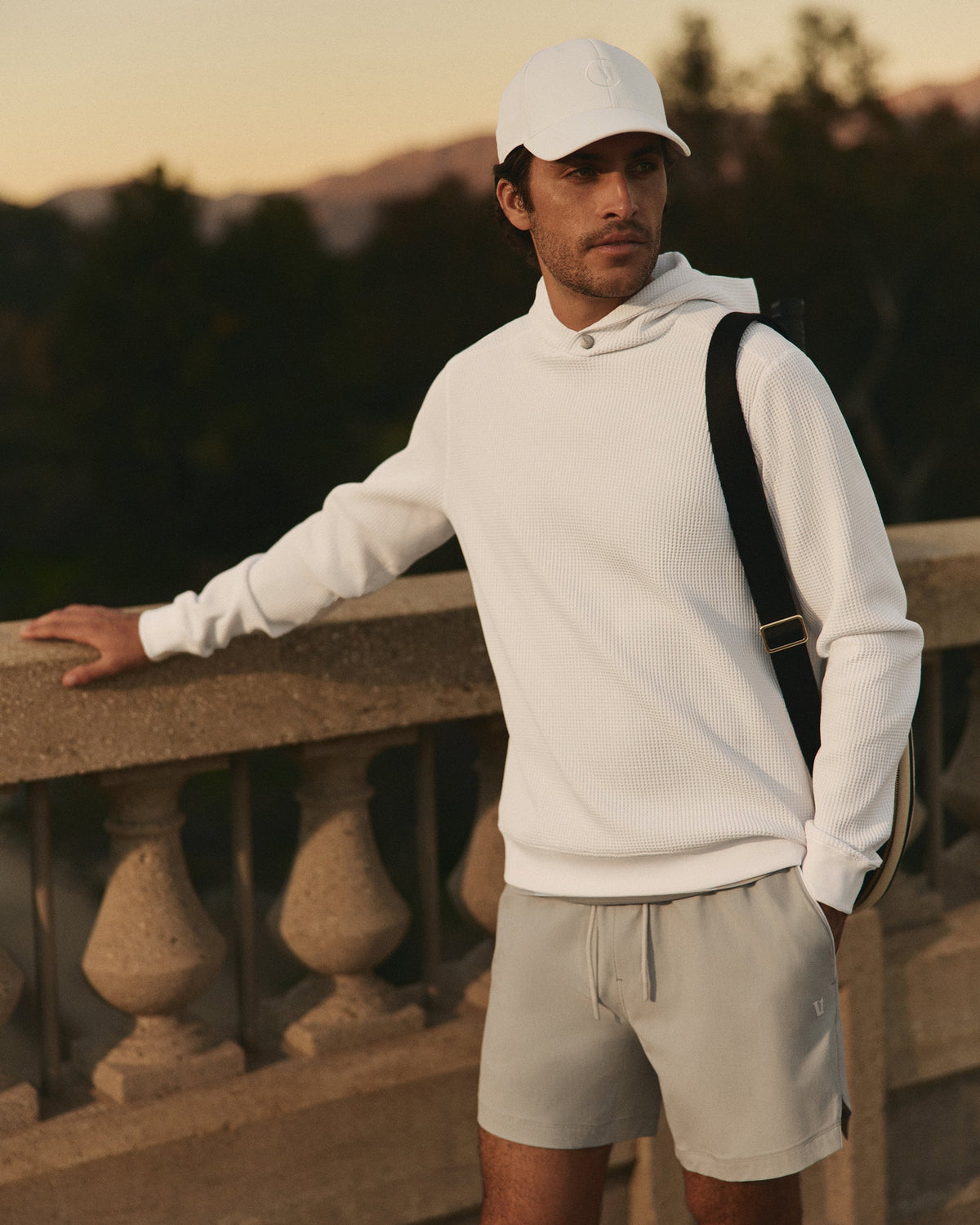 Tech Waffle Pullover Hoodie | White