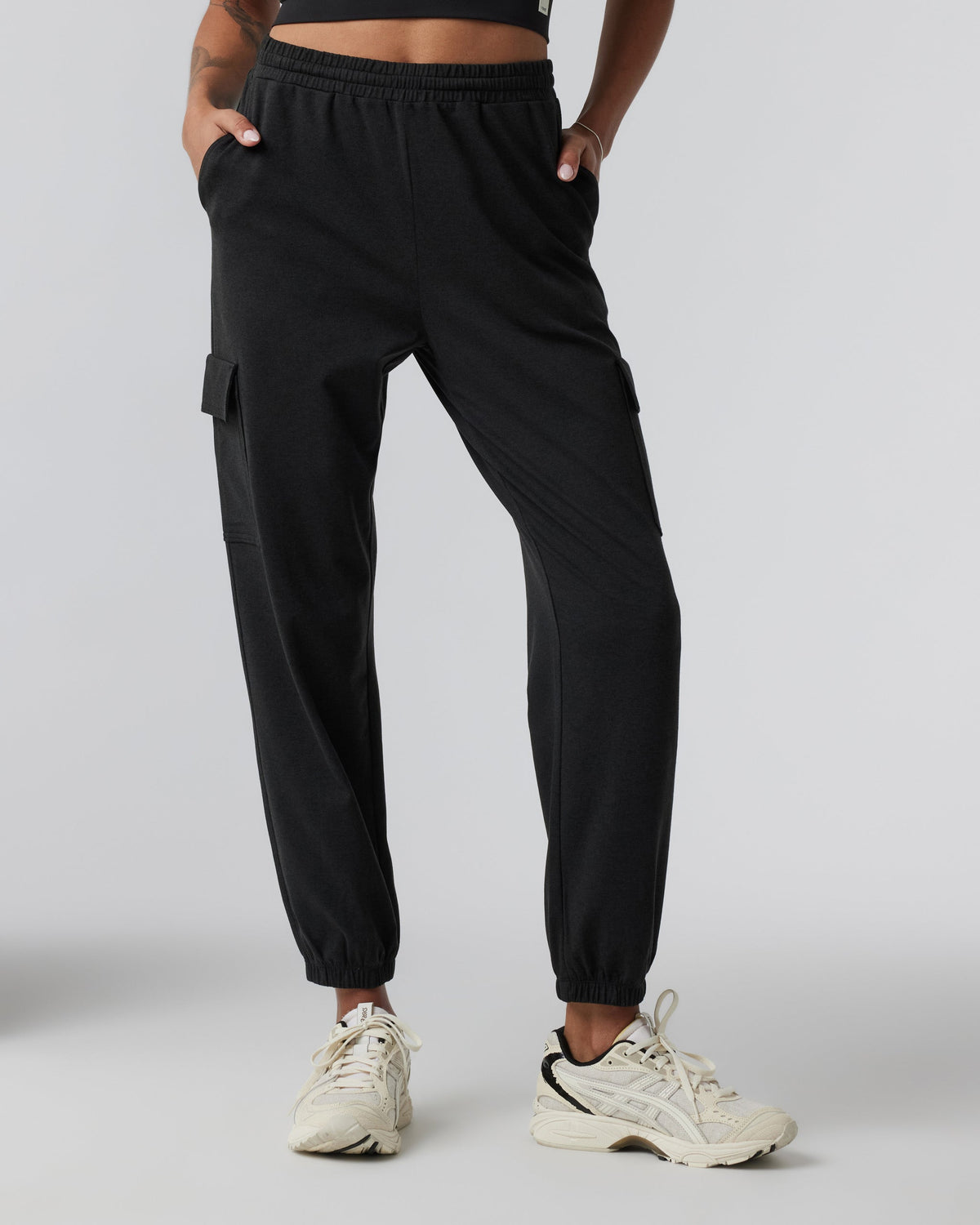 Boyfriend Cargo Sweatpant | Black Heather
